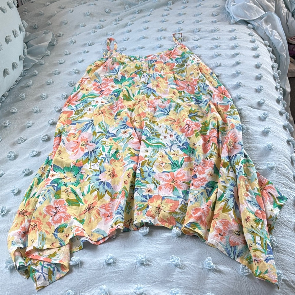 Floral Sleeveless A-Line Sundress in Multicolor